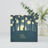 Wunsch-Laternen-Traumwald Einladung (Stehend Vorderseite)