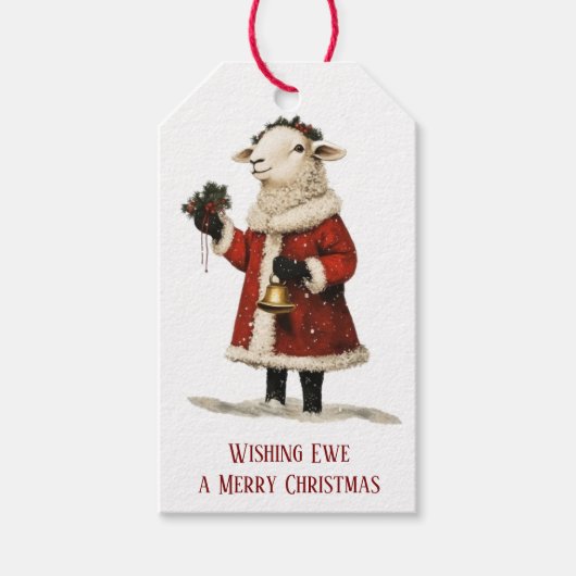 Wunsch-Mutterschaf-Lamm-Santa-Geschenk-Anhänger Geschenkanhänger (Vorderseite)