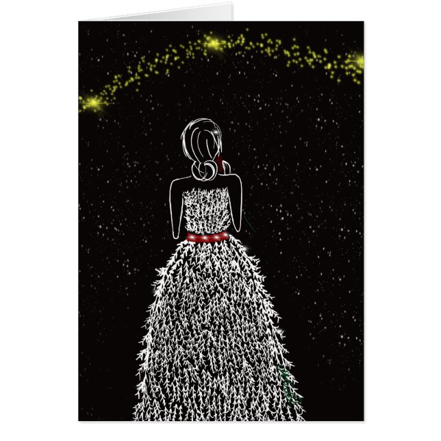 Wunsch nach a-Winter Stern-Gruß-Karte (Vorne)