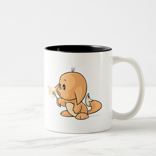 Wunsch von orange Kacheek Zweifarbige Tasse (Rechts)