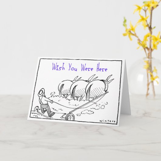 Wunsch waren Sie hier Karte (Gelbe Blume)