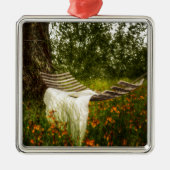 Wunsch waren Sie hier quadratische Verzierung Silbernes Ornament (Vorne)