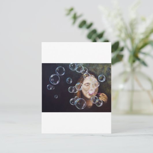 Wunschblasen Postkarte (Stehend Vorderseite)