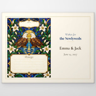 Wunschbuch für die Hochzeit mit Adler-Gästen Postkarte