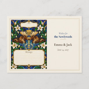 Wunschbuch für die Hochzeit mit Elchen Postkarte
