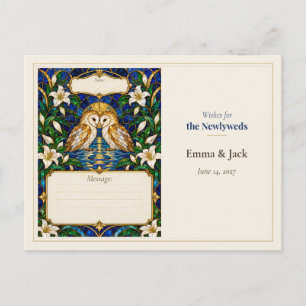 Wunschbuch für die Hochzeit mit Eule Postkarte