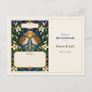 Wunschbuch für die Hochzeit mit Igel-Motiv Postkarte