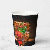 Wünsche 2026 mit Feuerwerk und Blasen Pappbecher (Rückseite)