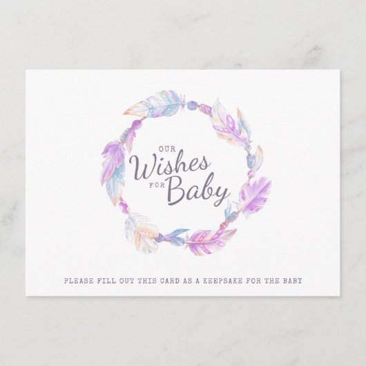 Wünsche Baby-Boho-Mütter segnen Babydusche Hinweiskarte (Vorderseite)