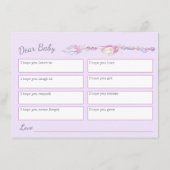 Wünsche Baby-Boho-Mütter segnen Babydusche Hinweiskarte (Rückseite)