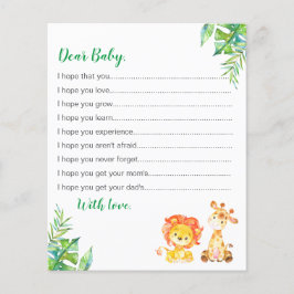 Wünsche Baby Shower Safari Jungle Advice Cards