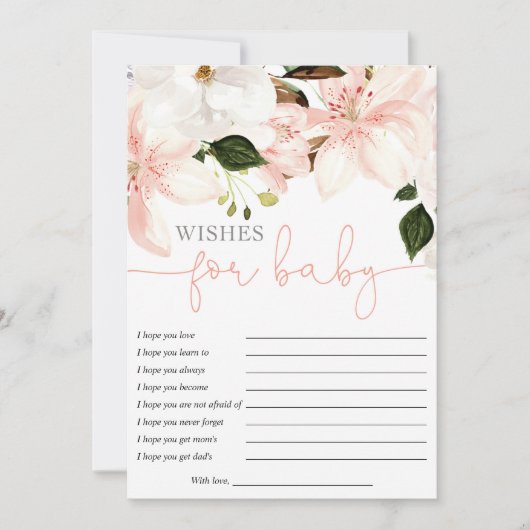 Wünsche Bläserlilie Baby Babydusche Einladung (Vorderseite)