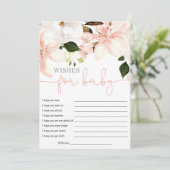 Wünsche Bläserlilie Baby Babydusche Einladung (Stehend Vorderseite)