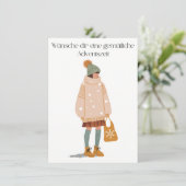 Wünsche dir eine gemütliche Adventszeit Dankeskarte (Stehend Vorderseite)