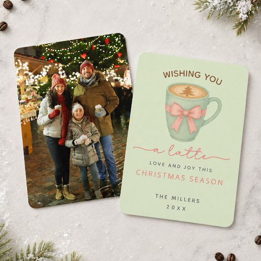 Wünsche Dir eine Latte Liebe Foto Weihnachtskarte Einladung