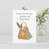 Wünsche dir eine Tasche voll Winterliebe Dankeskarte (Stehend Vorderseite)