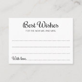 Wünsche Frau Schwarz-weiß Wedding Guest Book Card Platzkarte (Vorderseite)