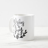 Wünsche & Freude | Typografie in Schwarz und Gold Kaffeetasse (Vorderseite Links)