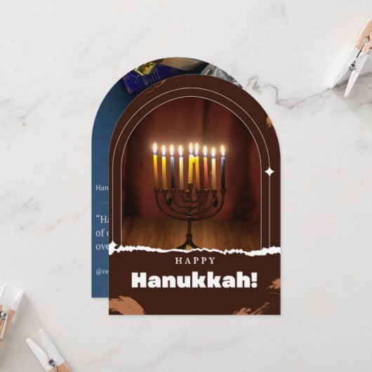 Wünsche Frohe Chanukka Einladung (Vorderseite/Rückseite Beispiel)