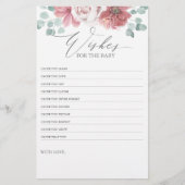 Wünsche für Baby - Baby Shower Fun Game Floral (Vorderseite)