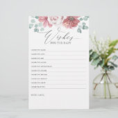 Wünsche für Baby - Baby Shower Fun Game Floral (Stehend Vorderseite)