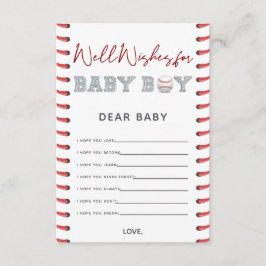 Wünsche für Baby Baseball Baby Dusche Begleitkarte