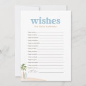 Wünsche für Baby Beach Surf Baby Showspiel Einladung (Vorderseite)