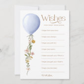 Wünsche für Baby Blue Balloon Baby Showgame Card Einladung (Vorderseite)