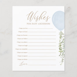 Wünsche für Baby Blue Balloon Baby Showspiel