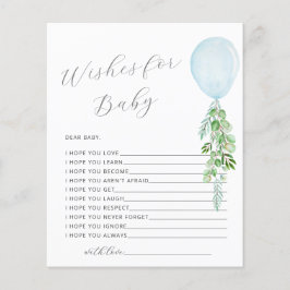 Wünsche für Baby Blue Balloon Baby Showspiel