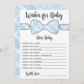 Wünsche für Baby Blue Boy Bowtie Game Card Hinweiskarte (Vorne/Hinten)