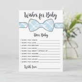 Wünsche für Baby Blue Boy Bowtie Game Card Hinweiskarte (Stehend Vorderseite)
