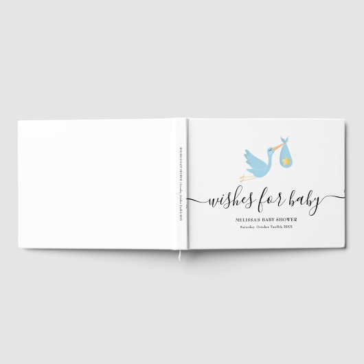 Wünsche für Baby Blue Stork Star Baby Boy Dusche Gästebuch (Voll)