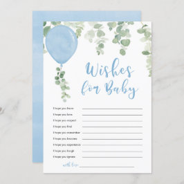 Wünsche für Baby Boy Blue Ballons Einladung