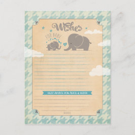 Wünsche für Baby Boy - Elefantenberatungskarten Hinweiskarte