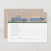 Wünsche für Baby Boy - LKW-Ratgeber Hinweiskarte (Vorne/Hinten)