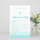 Wünsche für Baby Card - Baby Showspiel (Stehend Vorderseite)