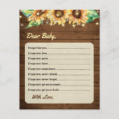 Wünsche für Baby Card Sonnenblumen Herbstdusche Be (Vorderseite)