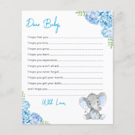 Wünsche für Baby Cards Blue Boy Elephant Dusche