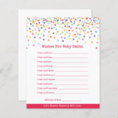 Wünsche für Baby Confetti Theme Baby Shower (Vorne/Hinten)