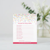 Wünsche für Baby Confetti Theme Baby Shower (Stehend Vorderseite)