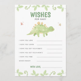 Wünsche für Baby Dinosaurier Geschlecht neutrale D Hinweiskarte