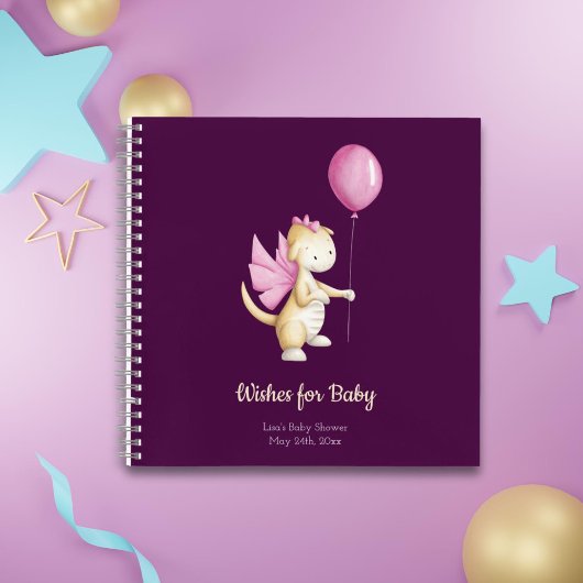 Wünsche für Baby Dragon Girl Baby Shower Gästebuch Notizblock
