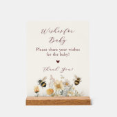 Wünsche für Baby-Dusche Beere Wildblume Floral Acrylschild (Vorderseite)
