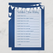 Wünsche für Baby Dusche Liebe Bunting Blue Hinweiskarte (Vorne/Hinten)