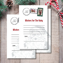 Wünsche für Baby Dusche santa's Brief postmarkiert