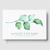 Wünsche für Baby | Elegante Foliage Baby Shower Gästebuch (Vorderseite)