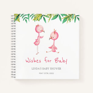Wünsche für Baby Flamingo Baby Shower Gästebuch Notizblock