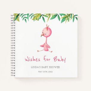 Wünsche für Baby Flamingo Baby Shower Notizblock