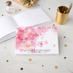 Wünsche für Baby   Frühlingsblüten-Baby-Einladung Gästebuch